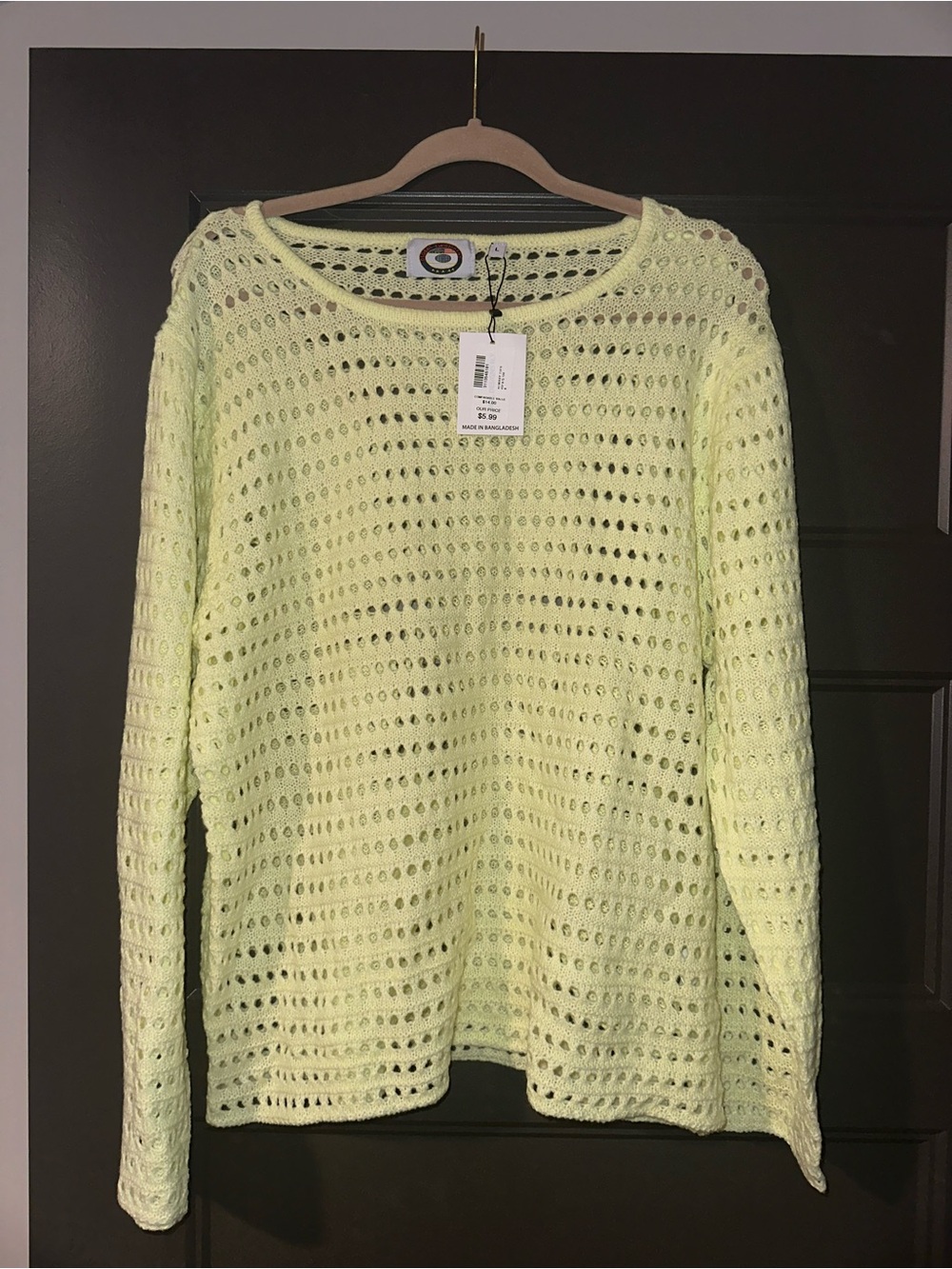 Light Yellow Open-Knit Sweater